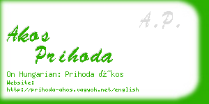 akos prihoda business card